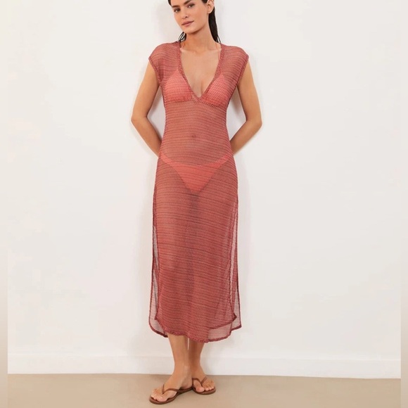 ViX Kimmy Long Coverup Paula Hermanny Dress Open Knit - Picture 5 of 14